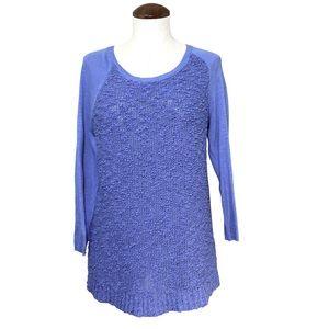 Anthropologie Sparrow Sweater Crew Neck Top Boucle Knit Periwinkle, Sz M